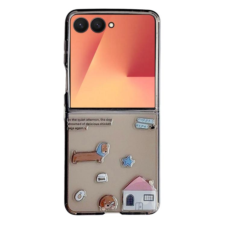 Custodia per telefono trasparente in TPU con animali dei cartoni animati, For Galaxy Z Flip8 5G, For Galaxy Z Flip7 5G