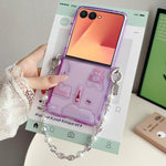 Custodia per telefono in TPU trasparente con motivo a cartoni animati e cinturino., For Galaxy Z Flip8 5G, For Galaxy Z Flip7 5G