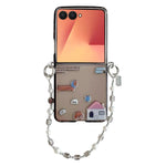 Custodia per telefono in TPU trasparente con motivo a cartoni animati e cinturino., For Galaxy Z Flip8 5G, For Galaxy Z Flip7 5G
