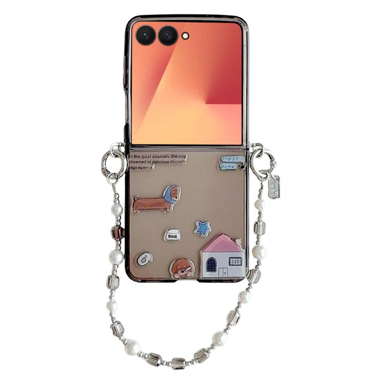 Custodia per telefono in TPU trasparente con motivo a cartoni animati e cinturino., For Galaxy Z Flip8 5G, For Galaxy Z Flip7 5G
