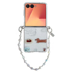 Custodia per telefono in TPU trasparente con motivo a cartoni animati e cinturino., For Galaxy Z Flip8 5G, For Galaxy Z Flip7 5G