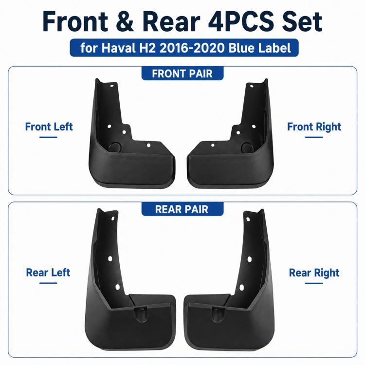 Set di 4 parafanghi per auto, For GreatWall Haval H2 2016-2020