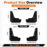 Set di 4 parafanghi per auto, For Geely LYNK & CO 08 EM-P 2026