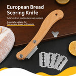 Incisore per pane curvo con manico in legno