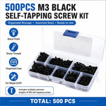 Viti autofilettanti Phillips a testa bombata M3, confezione da 500 pezzi., M3 500 PCS / Set