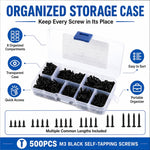 Viti autofilettanti Phillips a testa bombata M3, confezione da 500 pezzi., M3 500 PCS / Set
