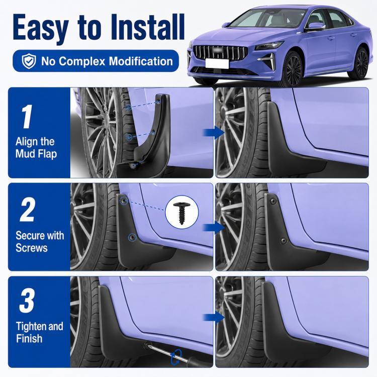 Set di 4 parafanghi per auto, For Geely Preface L 2024