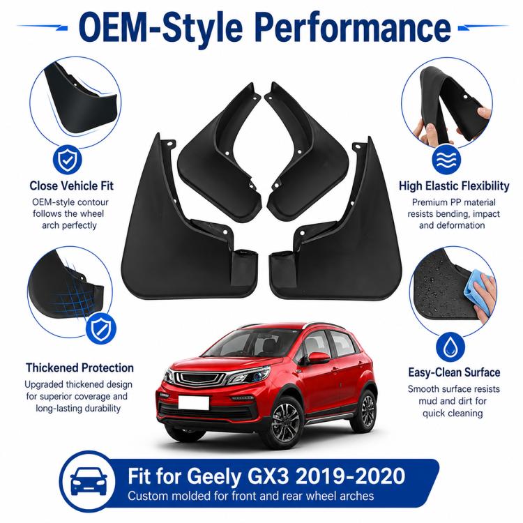 Set di 4 parafanghi per auto, For Geely GX3 2019-2020