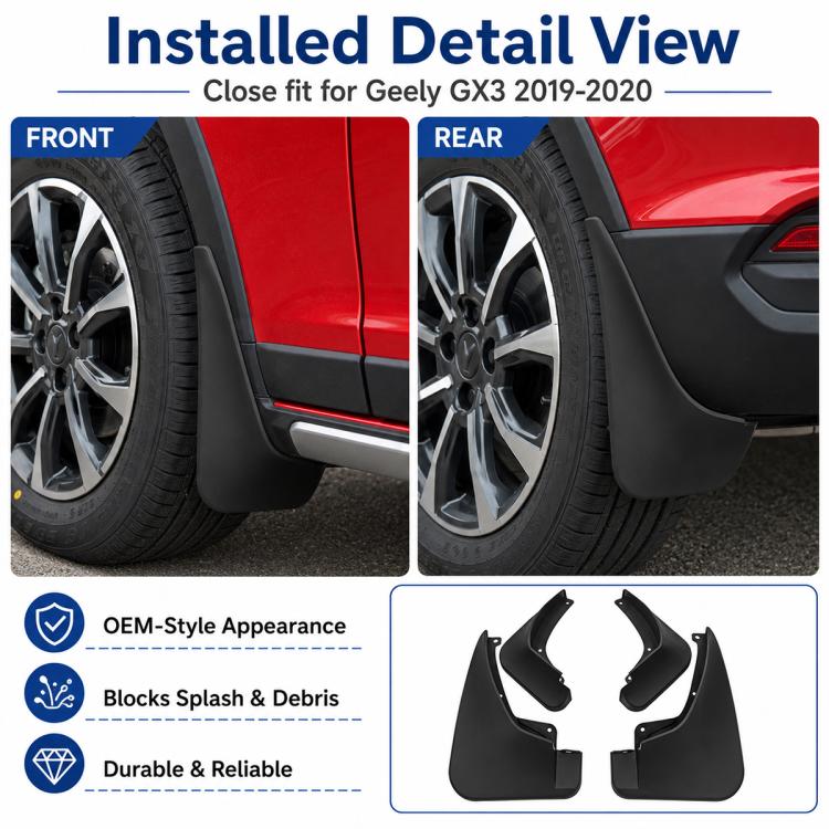 Set di 4 parafanghi per auto, For Geely GX3 2019-2020