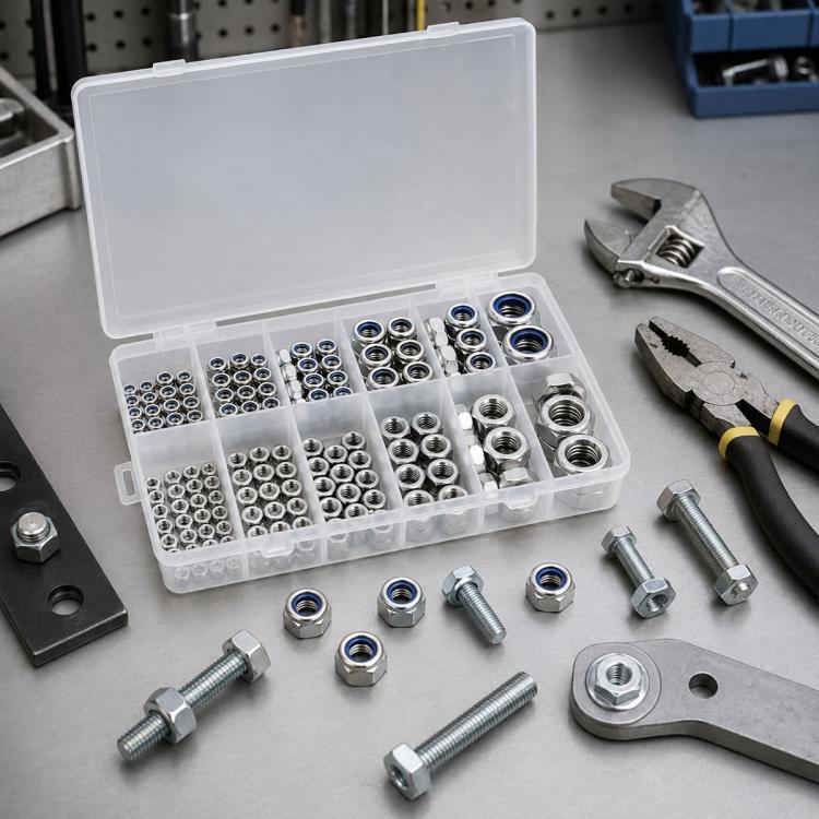 Set di 175 dadi di bloccaggio e tappi esagonali, M8 175PCS