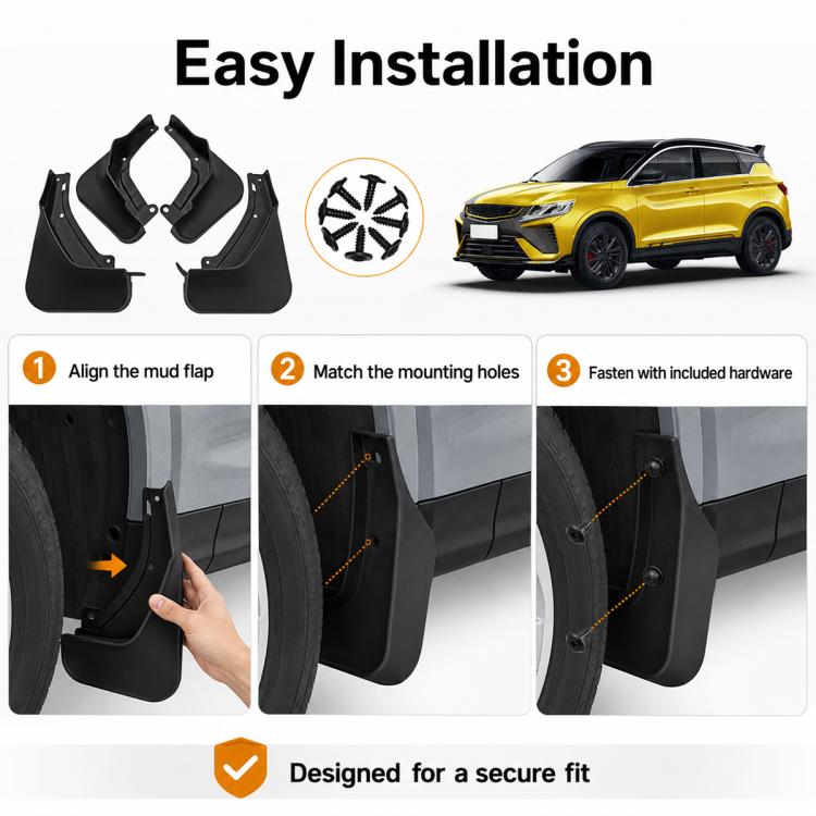 Set di 4 parafanghi per auto, For Geely Binyue 2021