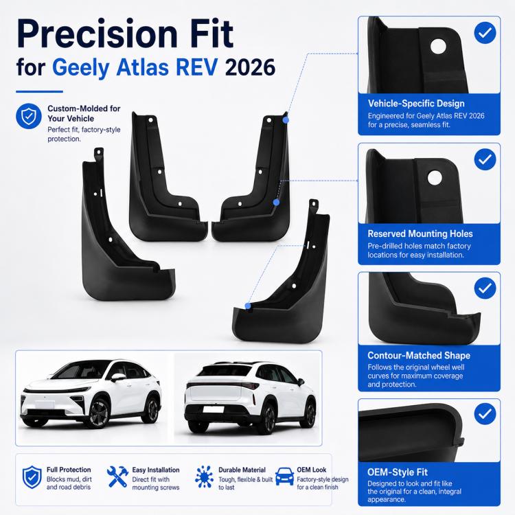 Set di 4 parafanghi per auto, For Geely Boyue REV 2026