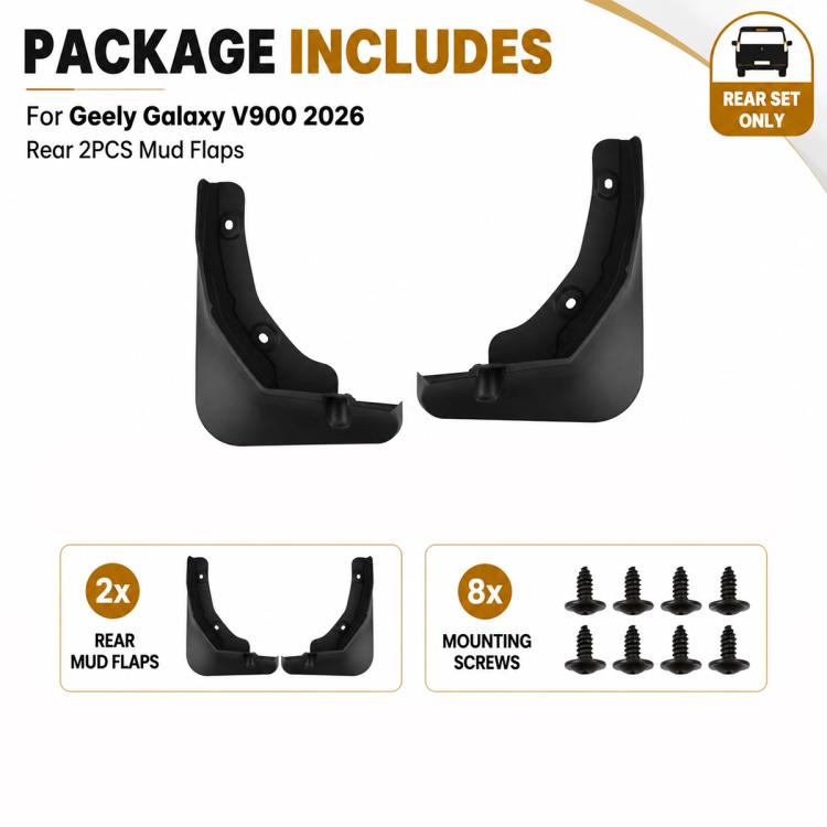 2 pezzi/set Parafanghi posteriori per auto, For Geely Galaxy V900 2026