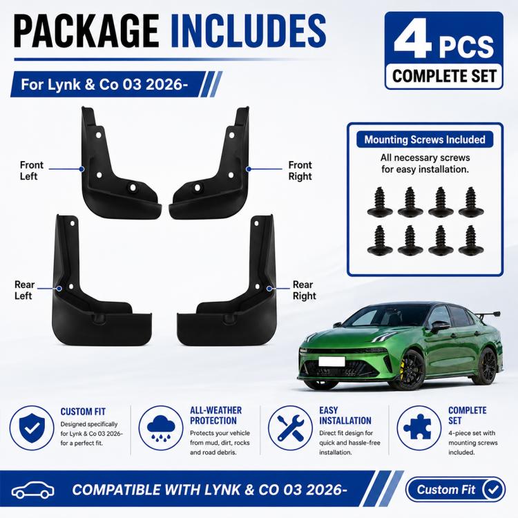 Set di 4 parafanghi per auto, For Geely LYNK & CO 03 2026