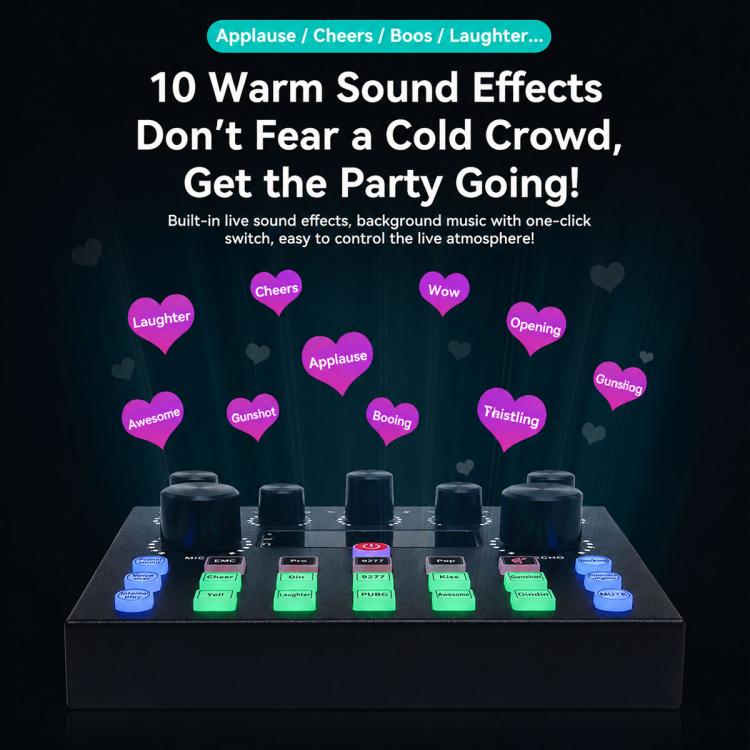 S8 Mixer audio professionale multifunzione per live streaming, S8