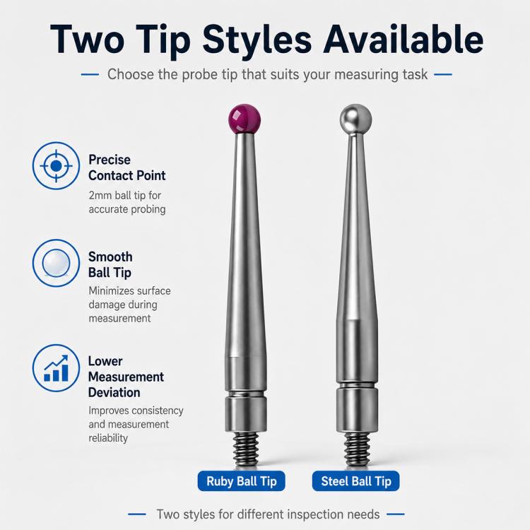 Sonda comparatrice a quadrante con leva a sfera in acciaio inox