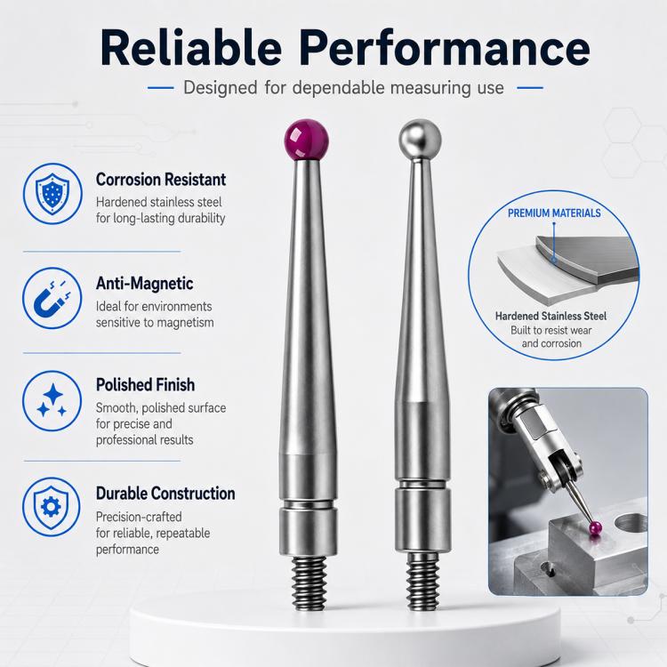 Sonda comparatrice a quadrante con leva a sfera in acciaio inox