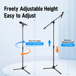 NB-650 Supporto da pavimento verticale regolabile per microfono singolo, NB-650 Microphone Floor Tripod Stand