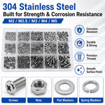 Dadi e bulloni esagonali M2-M5, 640 pezzi/set, M2-M5 640PCS