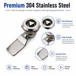 Serratura triangolare in acciaio inox per armadio MS408