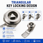 Serratura triangolare in acciaio inox per armadio MS408