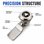 Serratura triangolare in acciaio inox per armadio MS408