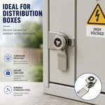 Serratura triangolare in acciaio inox per armadio MS408