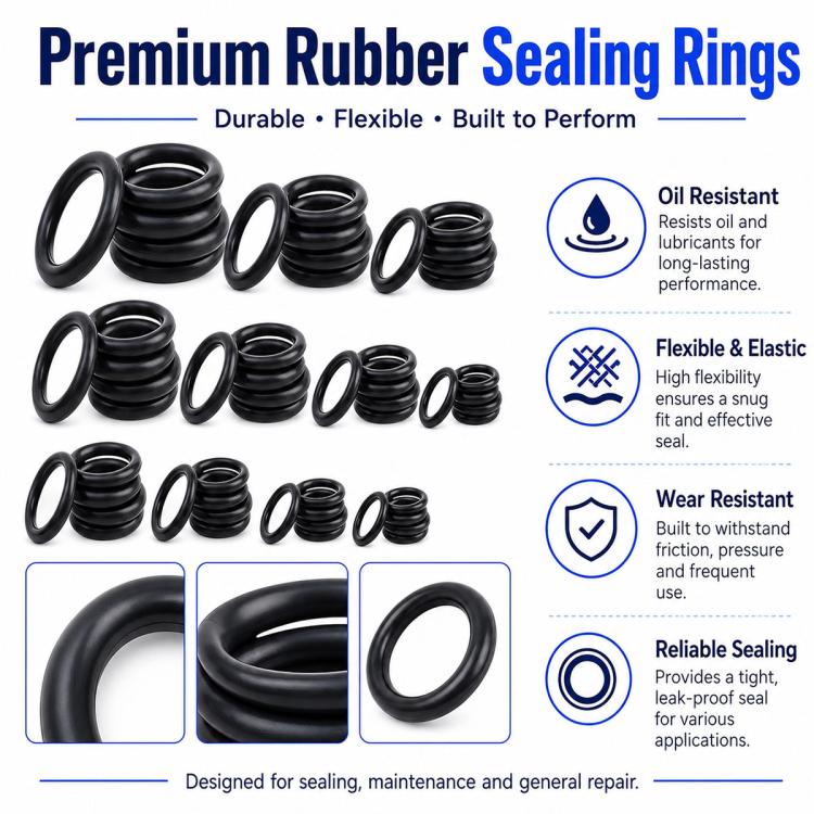Kit 225 anelli di gomma O-ring in NBR per riparazioni