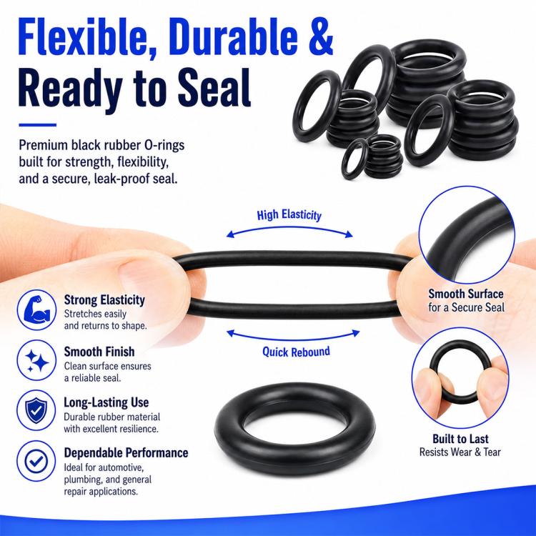 Kit 225 anelli di gomma O-ring in NBR per riparazioni