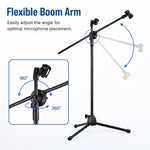 NB-107 Treppiede professionale per doppio microfono con supporto da pavimento, NB-107 Dual Microphone Floor Tripod Stand