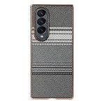 Custodia per telefono con pellicola magnetica integrata in policarbonato a quadri arcobaleno in Kevlar., For Galaxy Z Fold4, For Galaxy Z Fold3 5G
