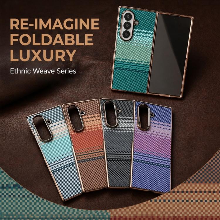 Custodia per telefono con pellicola magnetica integrata in policarbonato a quadri arcobaleno in Kevlar., For Galaxy Z Fold8 Ultra 5G, For Galaxy Z Fold7 5G, For Galaxy Z Fold6 5G, For Galaxy Z Fold5