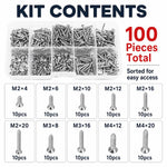 Viti autofilettanti M4, 100 pezzi/set