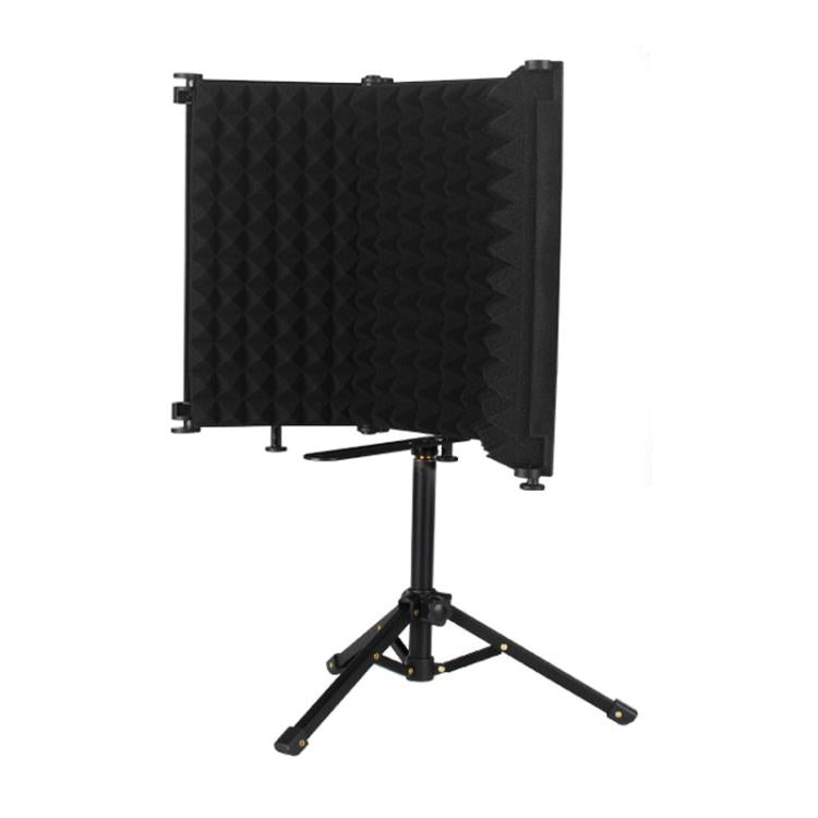 Schermo isolante per microfono M3 pieghevole a tre pannelli con treppiede e kit filtro anti-pop, M3 Isolation Shield+Tripod+Pop Filter
