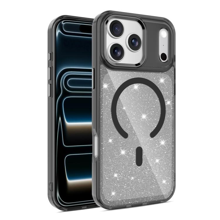 Custodia magnetica di lusso in TPU glitterato e PC per telefono., For iPhone 17 Pro Max, For iPhone 17 Pro, For iPhone 17, For iPhone Air