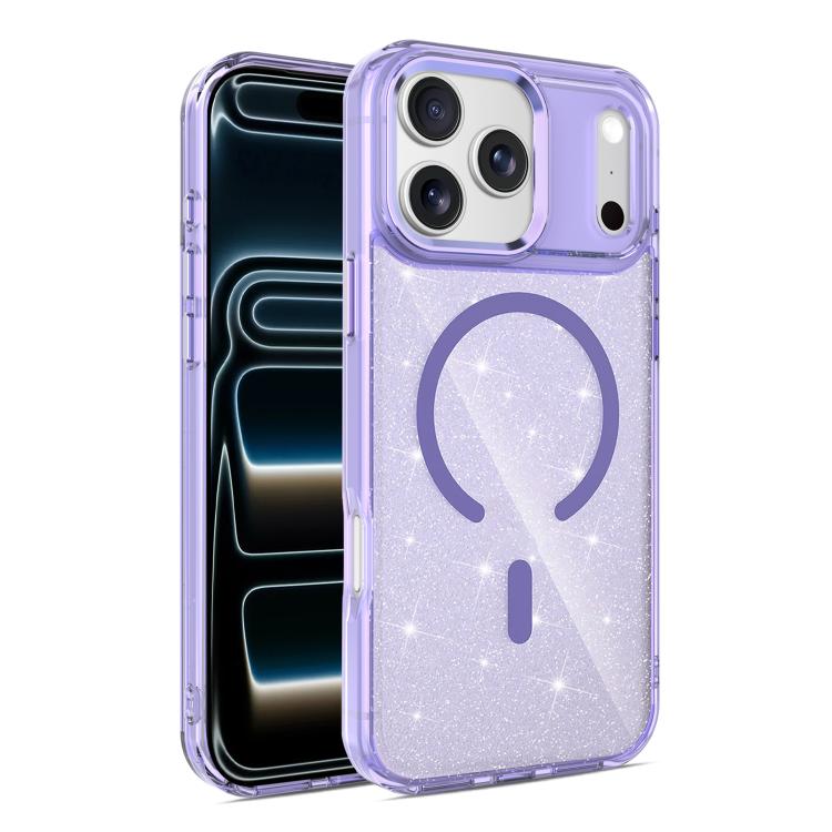 Custodia magnetica di lusso in TPU glitterato e PC per telefono., For iPhone 17 Pro Max, For iPhone 17 Pro, For iPhone 17, For iPhone Air