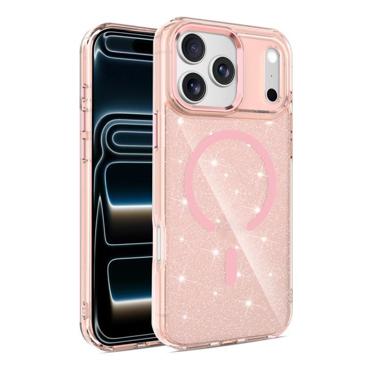 Custodia magnetica di lusso in TPU glitterato e PC per telefono., For iPhone 17 Pro Max, For iPhone 17 Pro, For iPhone 17, For iPhone Air