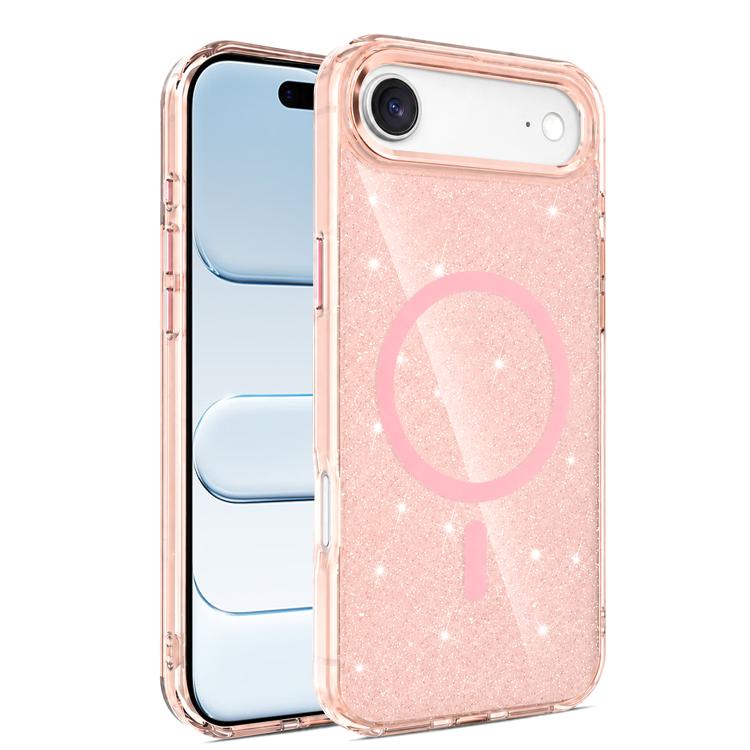Custodia magnetica di lusso in TPU glitterato e PC per telefono., For iPhone 17 Pro Max, For iPhone 17 Pro, For iPhone 17, For iPhone Air