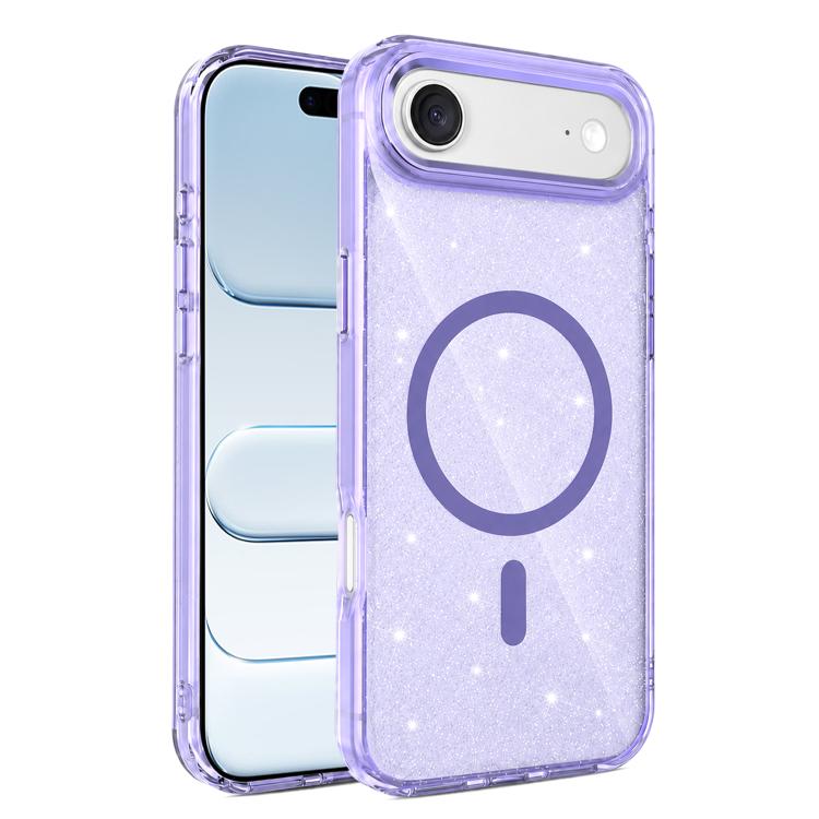 Custodia magnetica di lusso in TPU glitterato e PC per telefono., For iPhone 17 Pro Max, For iPhone 17 Pro, For iPhone 17, For iPhone Air