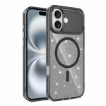 Custodia magnetica di lusso in TPU glitterato e PC per telefono., For iPhone 16 Pro Max, For iPhone 16 Pro, For iPhone 16 Plus, For iPhone 16