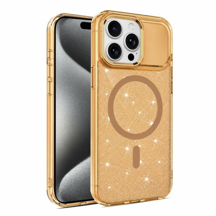 Custodia magnetica di lusso in TPU glitterato e PC per telefono., For iPhone 15 Pro Max, For iPhone 15 Pro, For iPhone 15, For iPhone 14 / 13