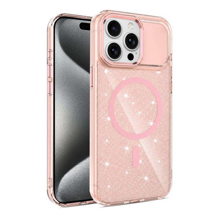 Custodia magnetica di lusso in TPU glitterato e PC per telefono., For iPhone 15 Pro Max, For iPhone 15 Pro, For iPhone 15, For iPhone 14 / 13