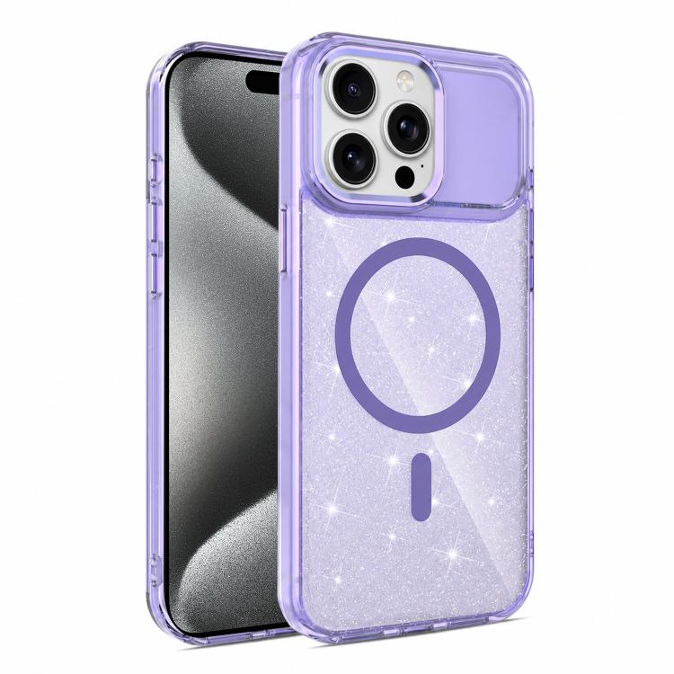 Custodia magnetica di lusso in TPU glitterato e PC per telefono., For iPhone 15 Pro Max, For iPhone 15 Pro, For iPhone 15, For iPhone 14 / 13