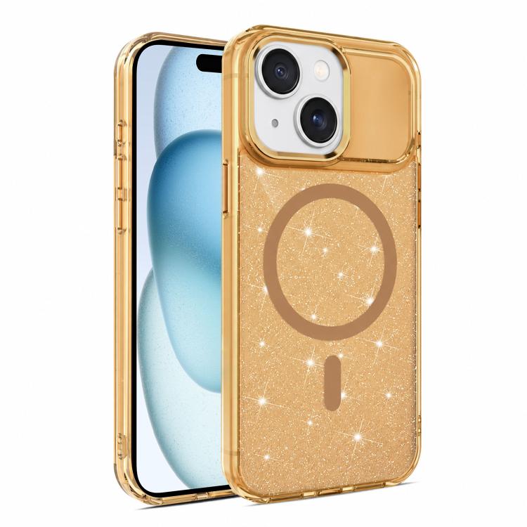 Custodia magnetica di lusso in TPU glitterato e PC per telefono., For iPhone 15 Pro Max, For iPhone 15 Pro, For iPhone 15, For iPhone 14 / 13