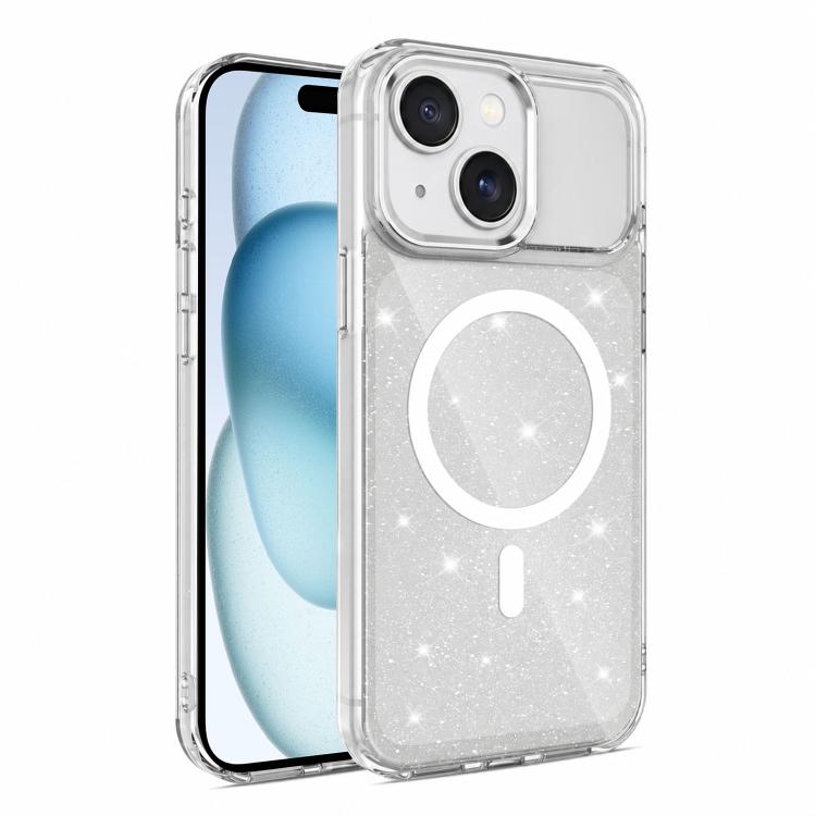 Custodia magnetica di lusso in TPU glitterato e PC per telefono., For iPhone 15 Pro Max, For iPhone 15 Pro, For iPhone 15, For iPhone 14 / 13