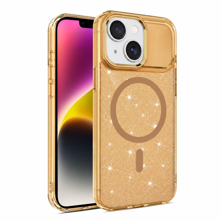 Custodia magnetica di lusso in TPU glitterato e PC per telefono., For iPhone 15 Pro Max, For iPhone 15 Pro, For iPhone 15, For iPhone 14 / 13
