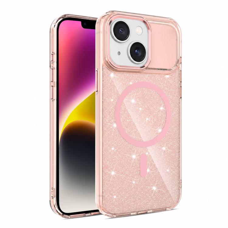 Custodia magnetica di lusso in TPU glitterato e PC per telefono., For iPhone 15 Pro Max, For iPhone 15 Pro, For iPhone 15, For iPhone 14 / 13