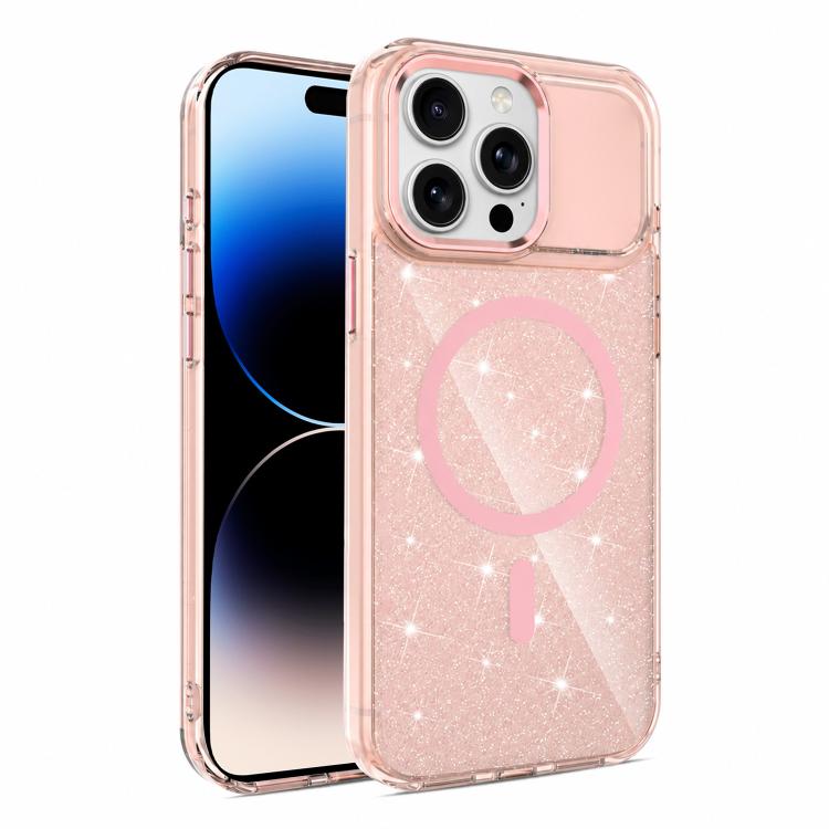 Custodia magnetica di lusso in TPU glitterato e PC per telefono., For iPhone 14 Pro, For iPhone 14 Pro Max