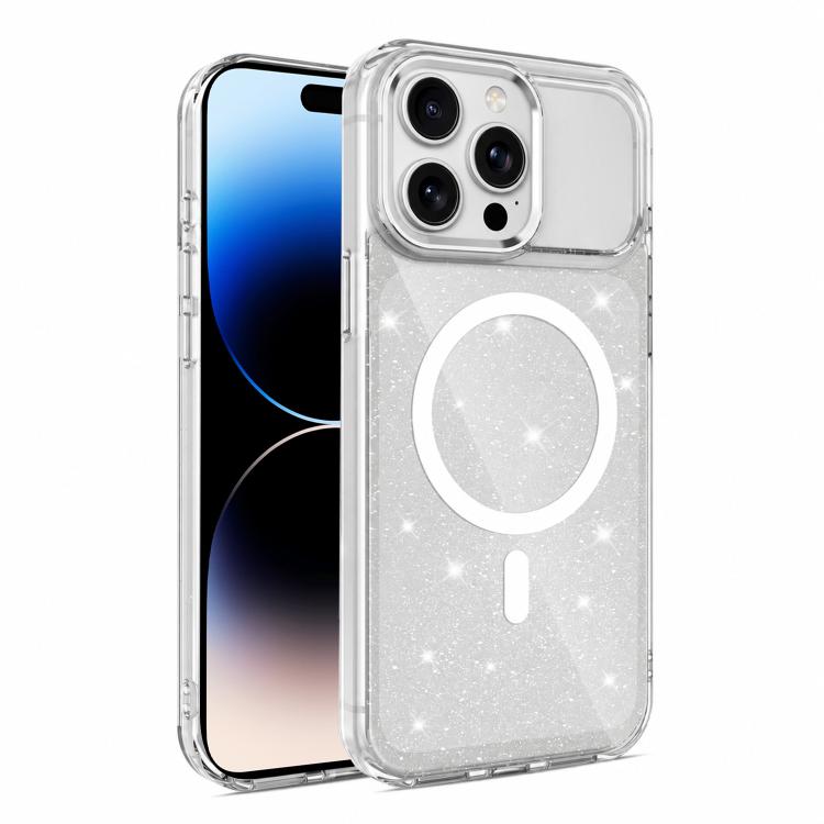 Custodia magnetica di lusso in TPU glitterato e PC per telefono., For iPhone 14 Pro, For iPhone 14 Pro Max