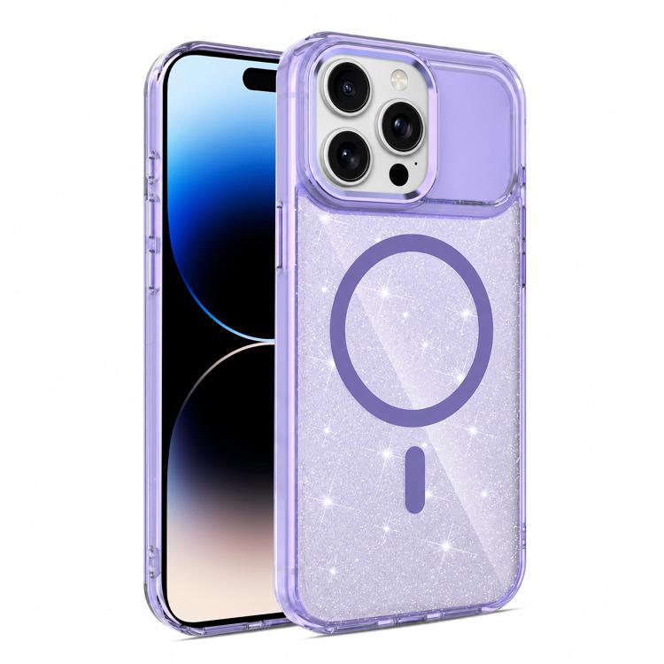 Custodia magnetica di lusso in TPU glitterato e PC per telefono., For iPhone 14 Pro, For iPhone 14 Pro Max